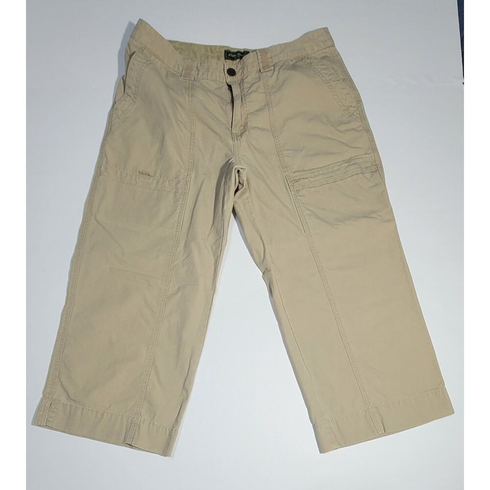 Eddie Bauer Cargo Capris Womens 12 Khaki Cropped Gorp Hiking Outdoor Grunge Y2K